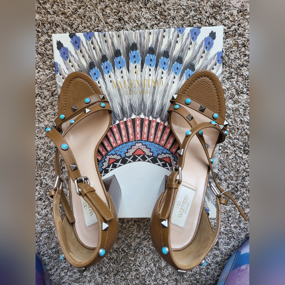 VALENTINO Rockstud heeled Sandal size EUR40